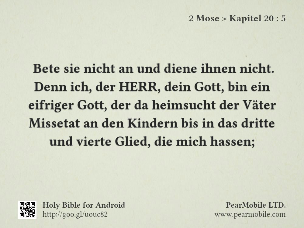 2 Mose, Kapitel 20:5